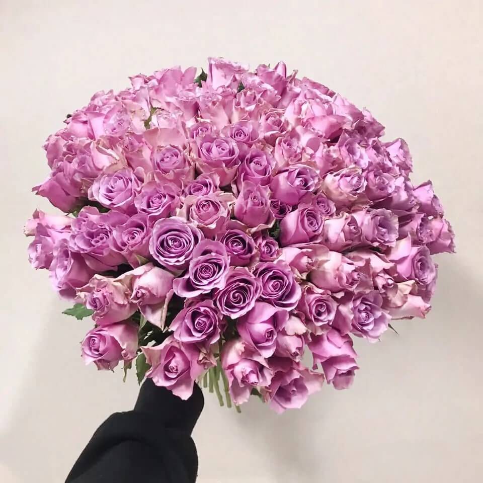 Букет 101 фиолетовая роза